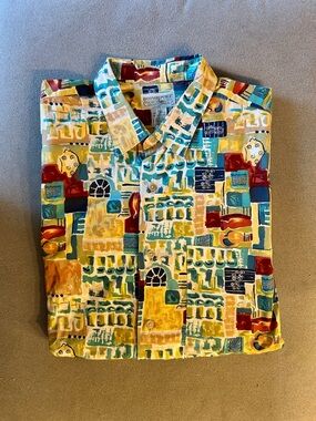 Banana Republic Men's Multicolor Abstract Print Short-Sleeve Shirt